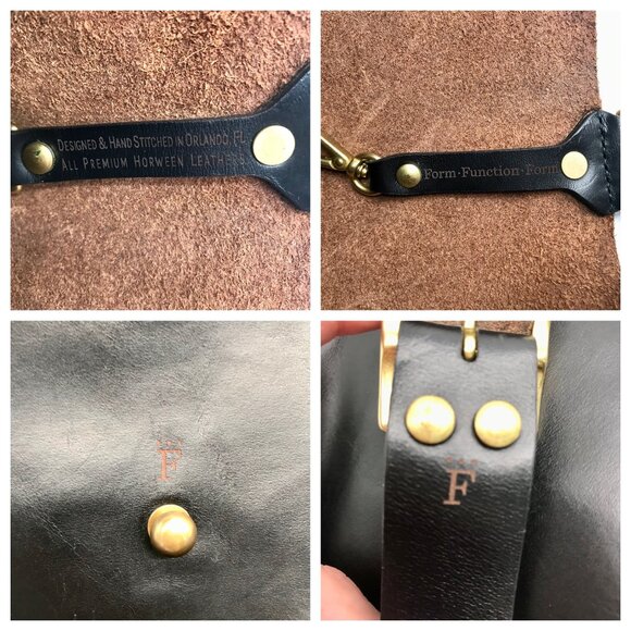 Form Function Form Black Horween Leather & Animal Print Flap 3 Way Bag - Picture 11 of 12